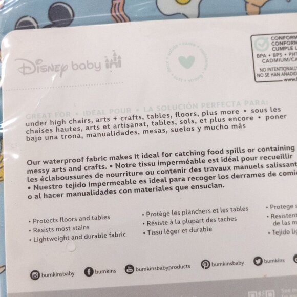 NWT Disney Baby Splat Mat Mickey Minnie Mouse Print 42" Waterproof Bumkins Play - Picture 4 of 5
